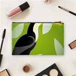 Cute Toucan Bird Cartoon Fly Yellow Green Black Animals Cosmetic Bag (Medium)  Back