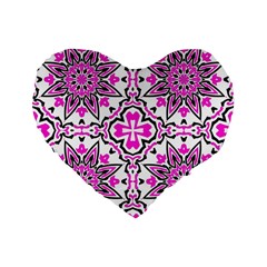 Oriental Pattern Standard 16  Premium Flano Heart Shape Cushions by BangZart