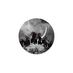 Awesome Wild Black Horses Running In The Night Golf Ball Marker (4 pack) Front