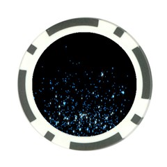 Blue Glowing Star Particle Random Motion Graphic Space Black Poker Chip Card Guard (10 Pack) by Mariart