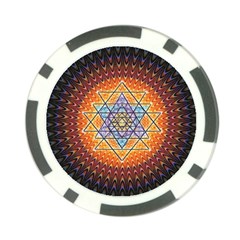Cosmik Triangle Space Rainbow Light Blue Gold Orange Poker Chip Card Guard (10 Pack) by Mariart