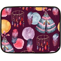 Boho Tribal Watercolor Pattern  Fleece Blanket (mini) by paulaoliveiradesign