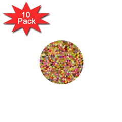 Multicolored Mixcolor Geometric Pattern 1  Mini Buttons (10 Pack)  by paulaoliveiradesign