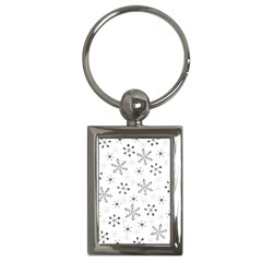 Black Holiday Snowflakes Key Chains (rectangle)  by Mariart