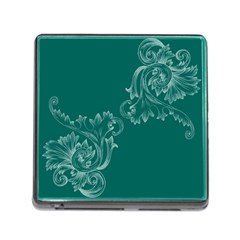 Leaf Green Blue Sexy Memory Card Reader (square) by Mariart