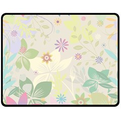 Flower Rainbow Star Floral Sexy Purple Green Yellow White Rose Fleece Blanket (medium)  by Mariart