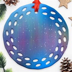 Rain Star Planet Galaxy Blue Sky Purple Blue Ornament (round Filigree) by Mariart