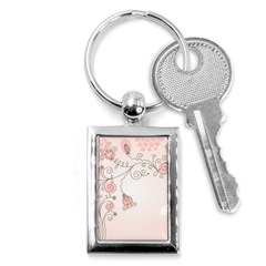Simple Flower Polka Dots Pink Key Chains (rectangle)  by Mariart