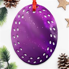 Space Star Planet Galaxy Purple Oval Filigree Ornament (two Sides) by Mariart