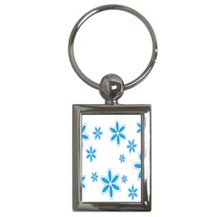 Star Flower Blue Key Chains (rectangle)  by Mariart