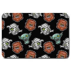 Pattern Halloween Werewolf Mummy Vampire Icreate Large Doormat  by iCreate