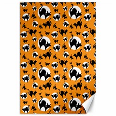 Pattern Halloween Black Cat Hissing Canvas 20  X 30   by iCreate