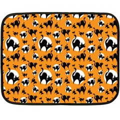 Pattern Halloween Black Cat Hissing Fleece Blanket (mini) by iCreate