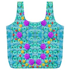 Season For Roses And Polka Dots Full Print Recycle Bags (l)  by pepitasart