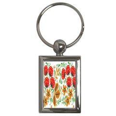 Flower Floral Red Yellow Leaf Green Sexy Summer Key Chains (rectangle)  by Mariart