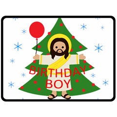 Jesus - Christmas Double Sided Fleece Blanket (large)  by Valentinaart