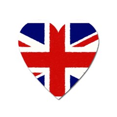 Union Jack Watercolor Drawing Art Heart Magnet by picsaspassion