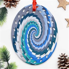 Psycho Hole Chevron Wave Seamless Oval Filigree Ornament (two Sides) by Mariart