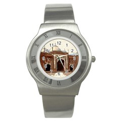 Agra Taj Mahal India Palace Stainless Steel Watch by Celenk