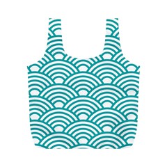 Art Deco Teal Full Print Recycle Bags (m)  by NouveauDesign