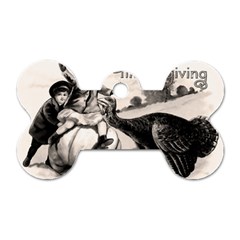 Vintage Thanksgiving Dog Tag Bone (two Sides) by Valentinaart