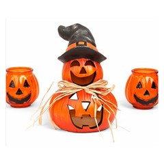 Funny Halloween Pumpkins Double Sided Flano Blanket (small)  by gothicandhalloweenstore