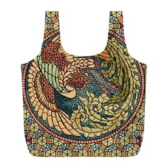 Wings Feathers Cubism Mosaic Full Print Recycle Bags (l)  by Celenk