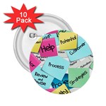 Stickies Post It List Business 2.25  Buttons (10 pack)  Front
