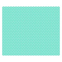 Tiffany Aqua Blue With White Lipstick Kisses Double Sided Flano Blanket (small)  by PodArtist