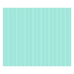 Classy Tiffany Aqua Blue Sailor Stripes Double Sided Flano Blanket (small)  by PodArtist