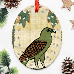 Egyptian Paper Papyrus Bird Ornament (oval Filigree) by Celenk