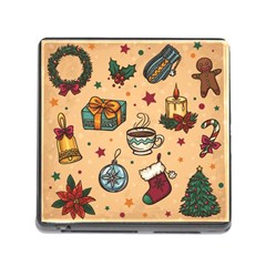 Cute Vintage Christmas Pattern Memory Card Reader (square) by allthingseveryone