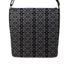 Black And White Ethnic Pattern Flap Messenger Bag (l)  by dflcprints