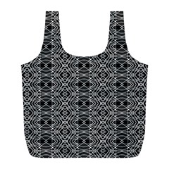 Black And White Ethnic Pattern Full Print Recycle Bags (l)  by dflcprints