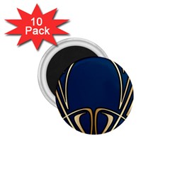 Art Nouveau,vintage,floral,belle Époque,elegant,blue,gold,art Deco,modern,trendy 1 75  Magnets (10 Pack)  by NouveauDesign