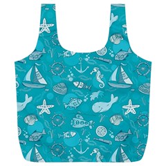 Fun Everyday Sea Life Full Print Recycle Bags (l)  by Bigfootshirtshop