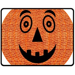 Fabric Halloween Pumpkin Funny Fleece Blanket (medium)  by Celenk