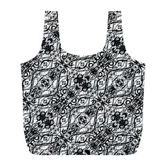 Black And White Ornate Pattern Full Print Recycle Bags (l)  by dflcprints