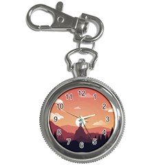 Design Art Hill Hut Landscape Key Chain Watches by Celenk
