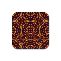 Geometric Pattern Rubber Coaster (square)  by linceazul