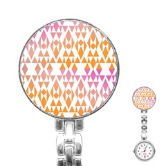 Geometric Abstract Orange Purple Stainless Steel Nurses Watch by BangZart
