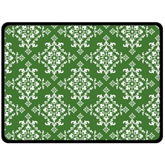 St Patrick S Day Damask Vintage Fleece Blanket (large)  by BangZart