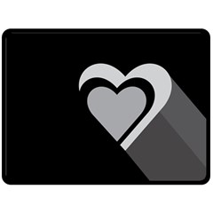 Heart Love Black And White Symbol Fleece Blanket (large)  by Celenk