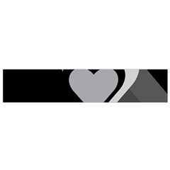 Heart Love Black And White Symbol Small Flano Scarf by Celenk