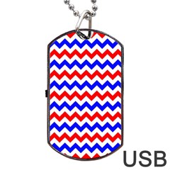 Zig Zag Pattern Dog Tag Usb Flash (one Side) by Celenk