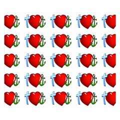 Cross Heart Anchor Love Hope Double Sided Flano Blanket (small)  by Celenk