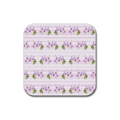 Floral Pattern Rubber Coaster (square)  by SuperPatterns
