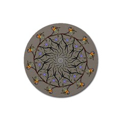 Bird Mandala Spirit Meditation Magnet 3  (round) by Celenk