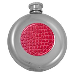 Textile Texture Spotted Fabric Round Hip Flask (5 Oz) by Celenk