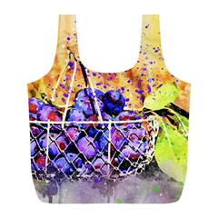 Fruit Plums Art Abstract Nature Full Print Recycle Bags (l)  by Celenk